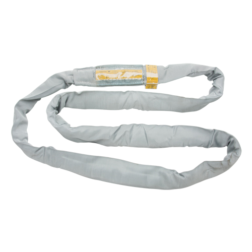 Polyester Round Sling, Grey, 6" W x 12' L, 32000 lbs. Vertical Load Trail Hammer and Bolt