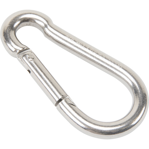 Stainless Steel Snap Hook, 770 lbs (0.385 tons) Working Load Limit, 3/8" Size, 5/8" Eye Trail Hammer and Bolt