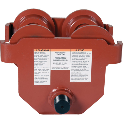 Low Profile Manual Trolley, 6000 lbs. (3 tons) Trail Hammer and Bolt