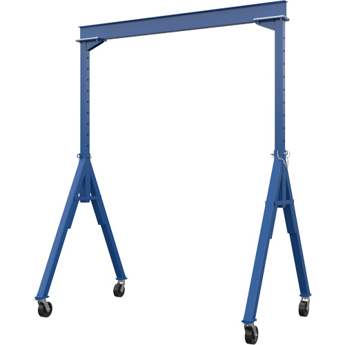 Adjustable Height Gantry Crane, 10' L, 2000 lbs. (1 tons) Capacity Trail Hammer and Bolt