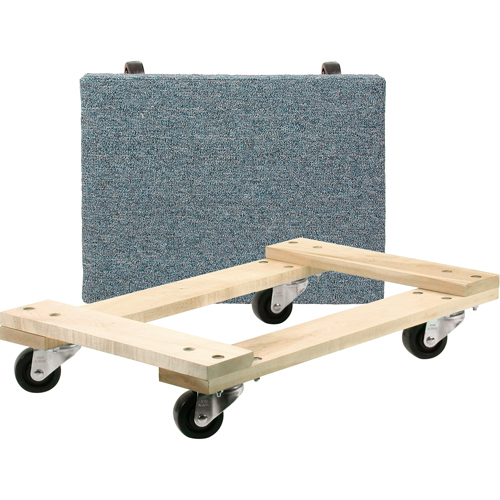Wood Dollies - Medium-Duty, Polyolefin Wheels, 900 lbs. Capacity, 18" W x 24" D x 7" H Trail Hammer and Bolt