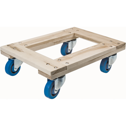 Wood Dollies - Heavy-Duty, Rubber Wheels, 1400 lbs. Capacity, 18" W x 30" D x 7" H Trail Hammer and Bolt