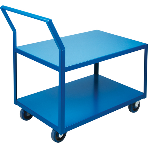 Heavy-Duty Low Profile Shop Carts, 2 Tiers, 18" W x 30" D x 40" H, 1200 lbs. Cap. Trail Hammer and Bolt
