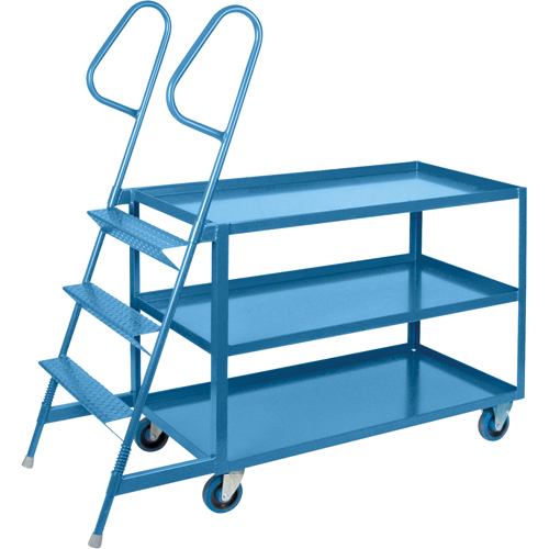 Stock Picking Carts, Steel, 24" W x 64" D, 3 Shelves, 1200 lbs. Capacity Trail Hammer and Bolt