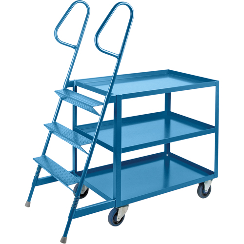 Stock Picking Carts, Steel, 24" W x 52" D, 3 Shelves, 1200 lbs. Capacity Trail Hammer and Bolt