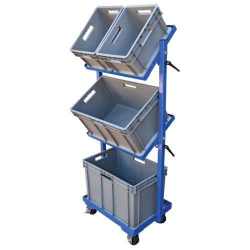 Stock Cart, Steel, 30-11/16" W x 19-1/4" D, 3 Shelves, 300 lbs. Capacity Trail Hammer and Bolt