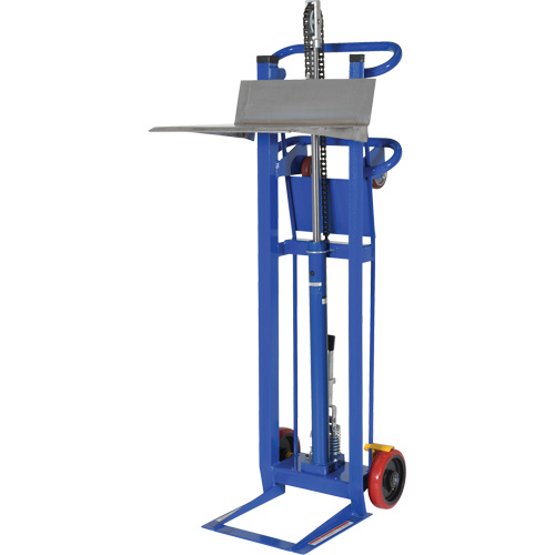 Hydra Lift Platform Stacker, Foot Pump Operated, 750 lbs. Capacity, 52" Max Lift Trail Hammer and Bolt