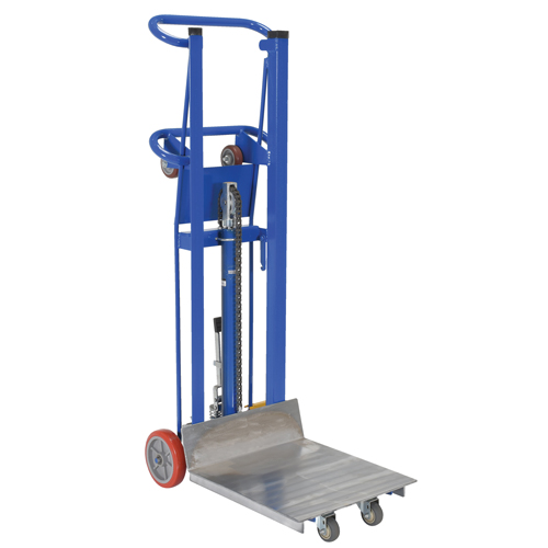Hydra Lift Platform Stacker, Foot Pump Operated, 750 lbs. Capacity, 52" Max Lift Trail Hammer and Bolt