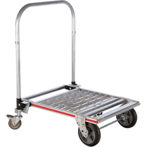 Four Wheel Folding Platform Truck, Aluminum, 750 lbs., 31" L x 23-1/4" W, 39" High Trail Hammer and Bolt