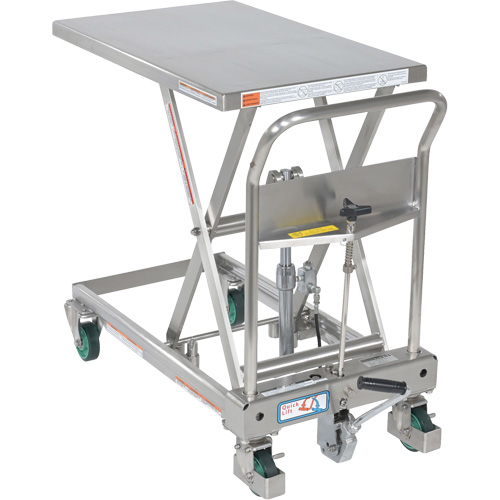 Hydraulic Scissor Lift Table, 31-1/2" L x 19-1/2" W, Stainless Steel, 550 lbs. Capacity Trail Hammer and Bolt
