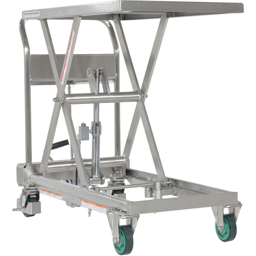 Hydraulic Scissor Lift Table, 31-1/2" L x 19-1/2" W, Stainless Steel, 550 lbs. Capacity Trail Hammer and Bolt