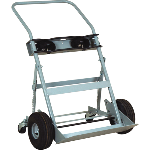 Chariots &agrave; quatre roues pour bouteilles, Roues Pneumatique, Base de 28" la x 6" lo, 1000 lb Trail Hammer and Bolt