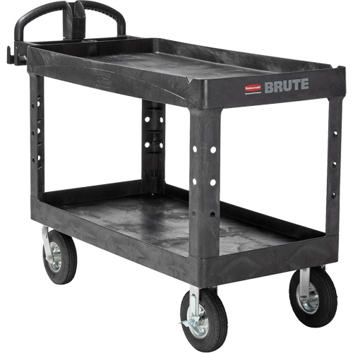 Heavy-Duty Utility Cart, 2 Tiers, 25-1/4" x 33-1/4" x 55", 750 lbs. Capacity Trail Hammer and Bolt