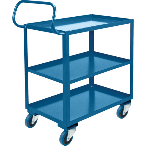 Chariot ergonomique &agrave; tablettes, 800 lb Capacit&eacute;, Acier, 20" la x 37" ha x 32" p, Bordure vers le haut Trail Hammer and Bolt