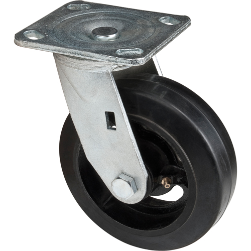 Roulette moul&eacute;, Pivotant, 6" (152,4 mm), Caoutchouc, 550 lb (249 kg) Trail Hammer and Bolt