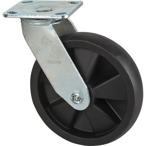 Hi-Temp Caster, Swivel, 8" (203.2 mm), Nylon, 1000 lbs. (453 kg.) Trail Hammer and Bolt