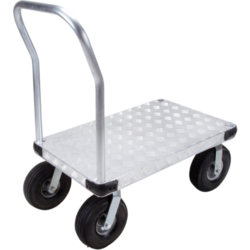 Aluminum Platform Truck, 24" W x 36" L, 1600 lbs. Cap., Pneumatic Wheels Trail Hammer and Bolt