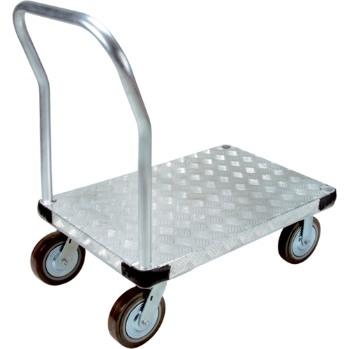 Aluminum Platform Truck, 24" W x 36" L, 4000 lbs. Cap., Polyurethane Wheels Trail Hammer and Bolt