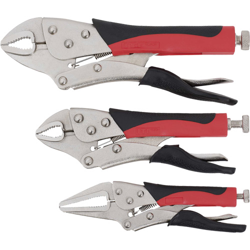 Jeu de pinces-&eacute;taux &agrave; manche rembourr&eacute;, Longueur 6"/10"/7", M&acirc;choire courb&eacute;e/Bec long Trail Hammer and Bolt