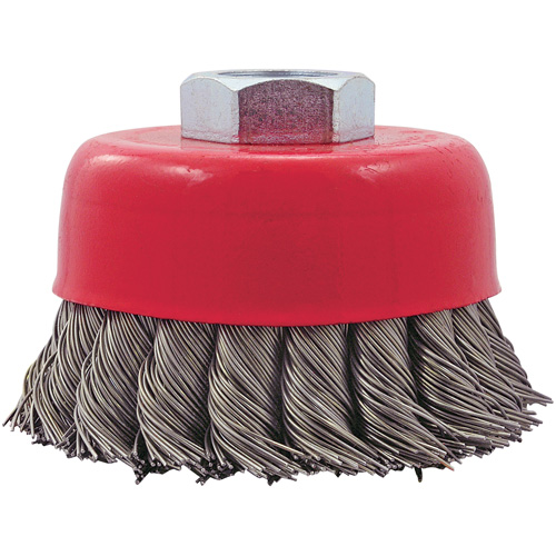 CK3201T Knotted Twist Wire Cup Brush, 3" Dia. x 5/8"-11 Arbor Trail Hammer and Bolt