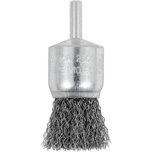 Brosse coupelle sertie mont&eacute;e sur tige, 1", Fils 0,012", Tige 1/4" Trail Hammer and Bolt