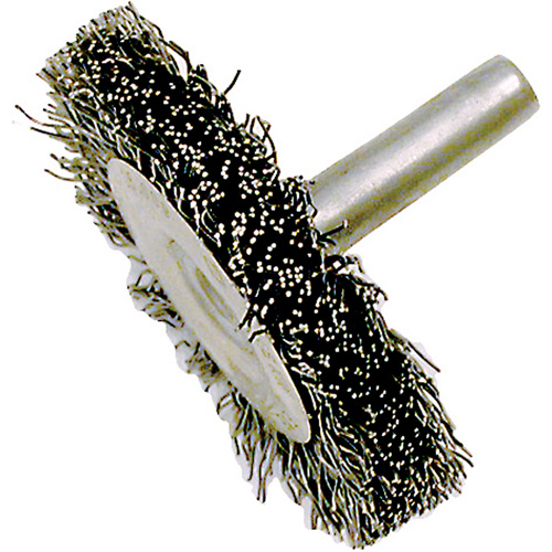 Brosse radiale &agrave; fils cr&ecirc;p&eacute;s mont&eacute; sur mandrin ER200-12, 2", Fils ,012" Trail Hammer and Bolt