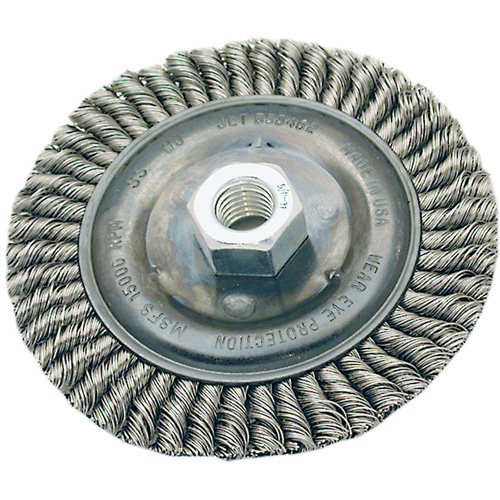Stringer Bead Brush, 4" Dia., 0.022" Fill, 5/8"-11 Arbor, Steel Trail Hammer and Bolt