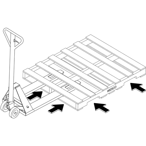 Transpalette hydraulique &agrave; 4 entr&eacute;es, 48" l x 7" la, Capacit&eacute; 4000 lb Trail Hammer and Bolt