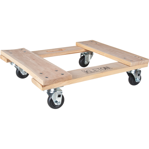 Socle roulant en bois dur, Roues en Polyol&eacute;fine, Capacit&eacute; de 1000 lb, 18" la x 24" p x 7" h Trail Hammer and Bolt