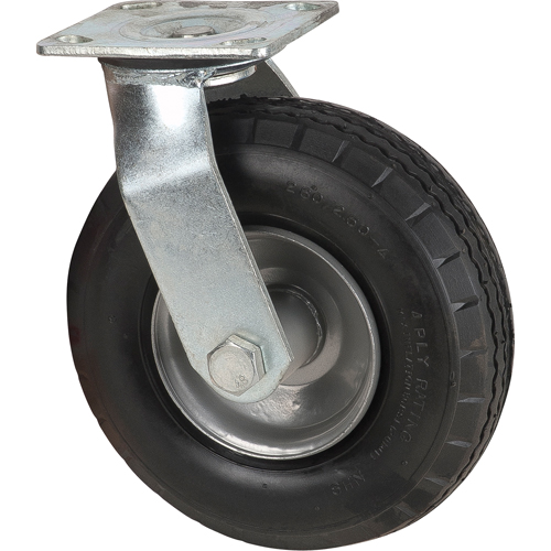 Pneumatic Casters, Swivel, 8" (203.2 mm), Pneumatic, 350 lbs. (158.8 kg.) Trail Hammer and Bolt