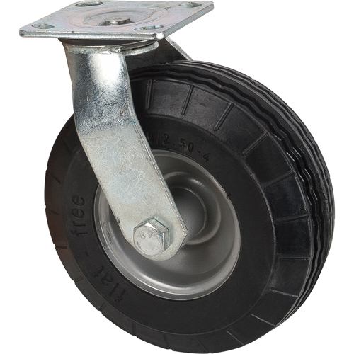 Flat-Free Caster, Swivel, 8" (203.2 mm), Flat-Free, 275 lbs. (125 kg.) Trail Hammer and Bolt