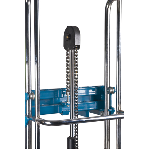 Hydraulic Platform Lift Stacker, Foot Pump Operated, 880 lbs. Capacity, 60" Max Lift Trail Hammer and Bolt