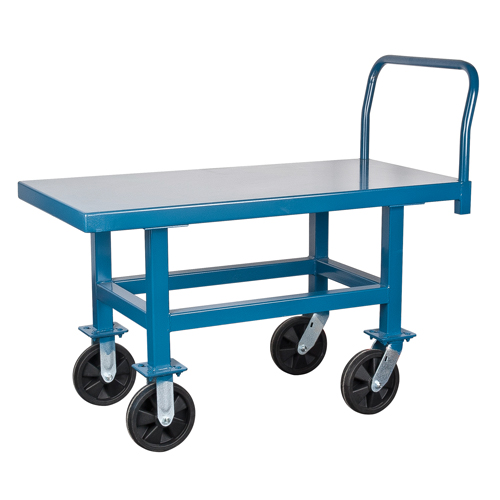 Elevated Platform Trucks, 48" L x 24" W, 1800 lbs. Capacity, Rubber Casters Trail Hammer and Bolt