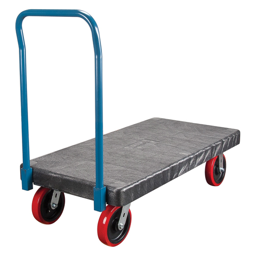 Chariots &agrave; plateforme en plastique, 48" lo x 24" la, 2500 lb cap, Roues Polyur&eacute;thane Trail Hammer and Bolt