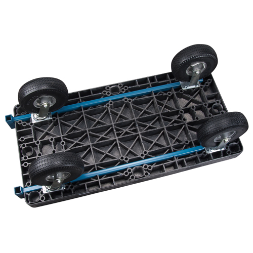 Plastic Platform Truck, 60" L x 30" W, 900 lbs. Cap., Flat Free Wheels Trail Hammer and Bolt