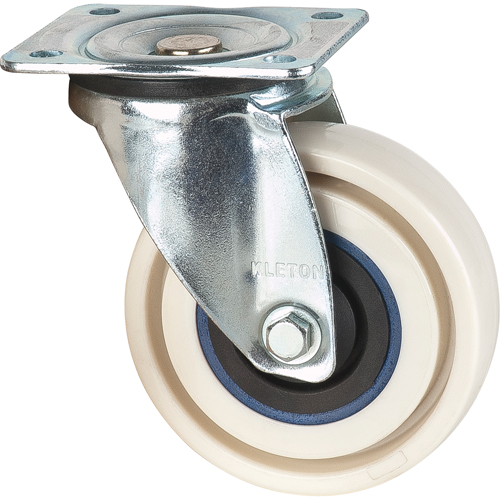 Roulettes sandwich, Pivotant, 4" (101,6 mm), Nylon, 440 lb (199,58 kg) Trail Hammer and Bolt