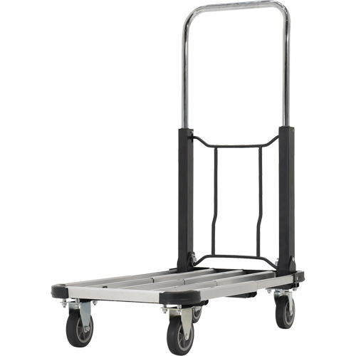 Fold-Up Platform Truck, Stainless Steel, 300 lbs., 28" L x 16" W, 33-1/2" High Trail Hammer and Bolt