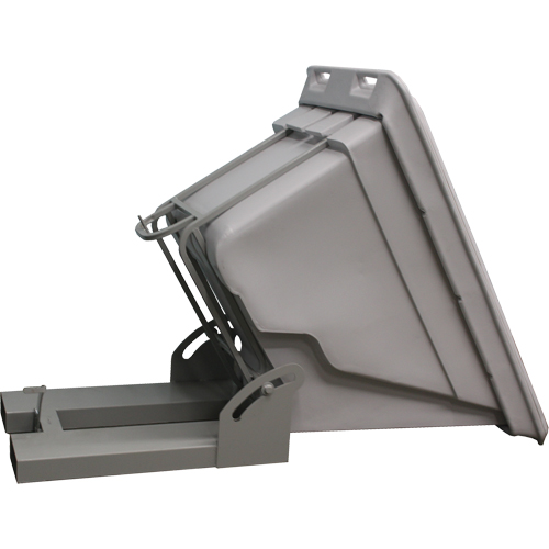 Self Dumping Hopper, Polyethylene, 1 cu.yd., Grey Trail Hammer and Bolt