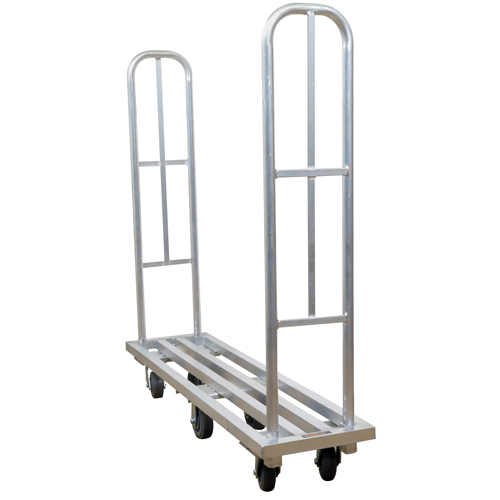Aluminum U-Boat Platform Truck, 16" W x 63" L, 1322 lbs. Cap., Polyurethane Wheels Trail Hammer and Bolt