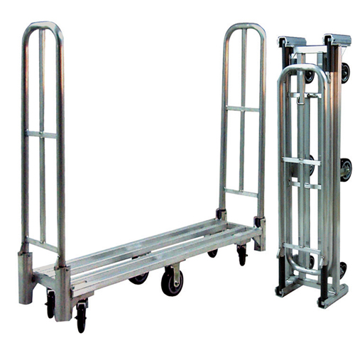 Aluminum U-Boat Folding Utility Cart, 16" W x 60" L, 1500 lbs. Cap., Polyurethane Wheels Trail Hammer and Bolt