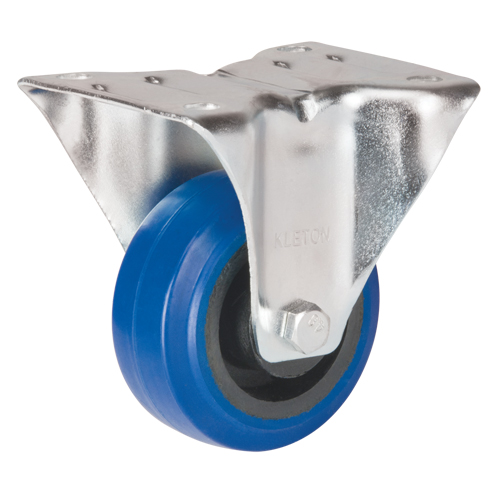 Roulette bleue, Fixe, 3" (76 mm), Caoutchouc, 285 lb (129 kg) Trail Hammer and Bolt
