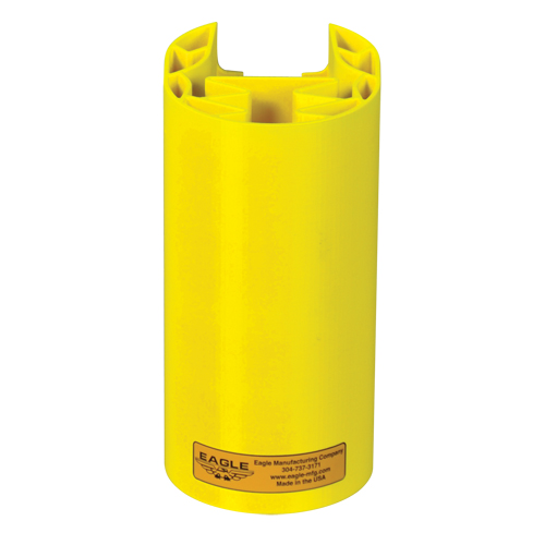 Butoir en poly pour rayonnage, 5" la x 6" lo x 8" h, Jaune Trail Hammer and Bolt