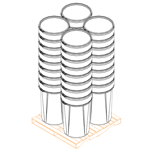 Baril emboîtable en poly&eacute;thyl&egrave;ne, 55 gal. US (45 gal. imp.), Dessus ouvert, Bleu Trail Hammer and Bolt
