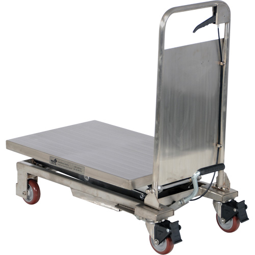 Manual Hydraulic Scissor Lift Table, 27-1/2" L x 17-3/4" W, Partial Stainless Steel, 220 lbs. Capacity Trail Hammer and Bolt