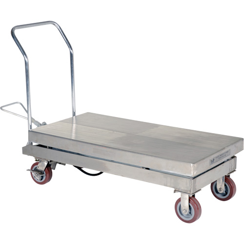 Manual Hydraulic Scissor Lift Table, 47" L x 24" W, Partial Stainless Steel, 2000 lbs. Capacity Trail Hammer and Bolt