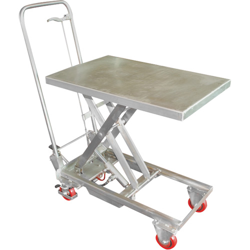 Manual Hydraulic Scissor Lift Table, 27-1/2" L x 17-3/4" W, Stainless Steel, 200 lbs. Capacity Trail Hammer and Bolt