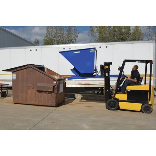 Self-Dumping Hopper, Steel, 1 cu.yd., Blue Trail Hammer and Bolt