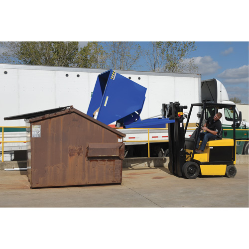 Self-Dumping Hopper, Steel, 1 cu.yd., Blue Trail Hammer and Bolt