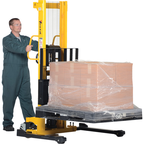 Manual Hydraulic Stacker, Hand Pump Operated, 2000 lbs. Capacity, 35" Max Lift Trail Hammer and Bolt