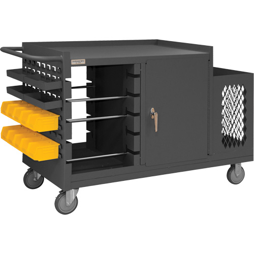 Mobile Wire Spool and Maintenance Cart, Steel, 5 Rod, 54-1/16" W x 35" H x 24" D, 1200 lbs. Capacity Trail Hammer and Bolt